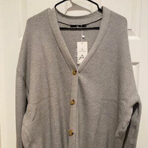 Versatile gray cardigan - size L - NWT